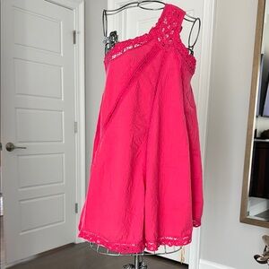 Free People Pink one shoulder Embellished Cocktail Dress FULLY LINED
Sz XS